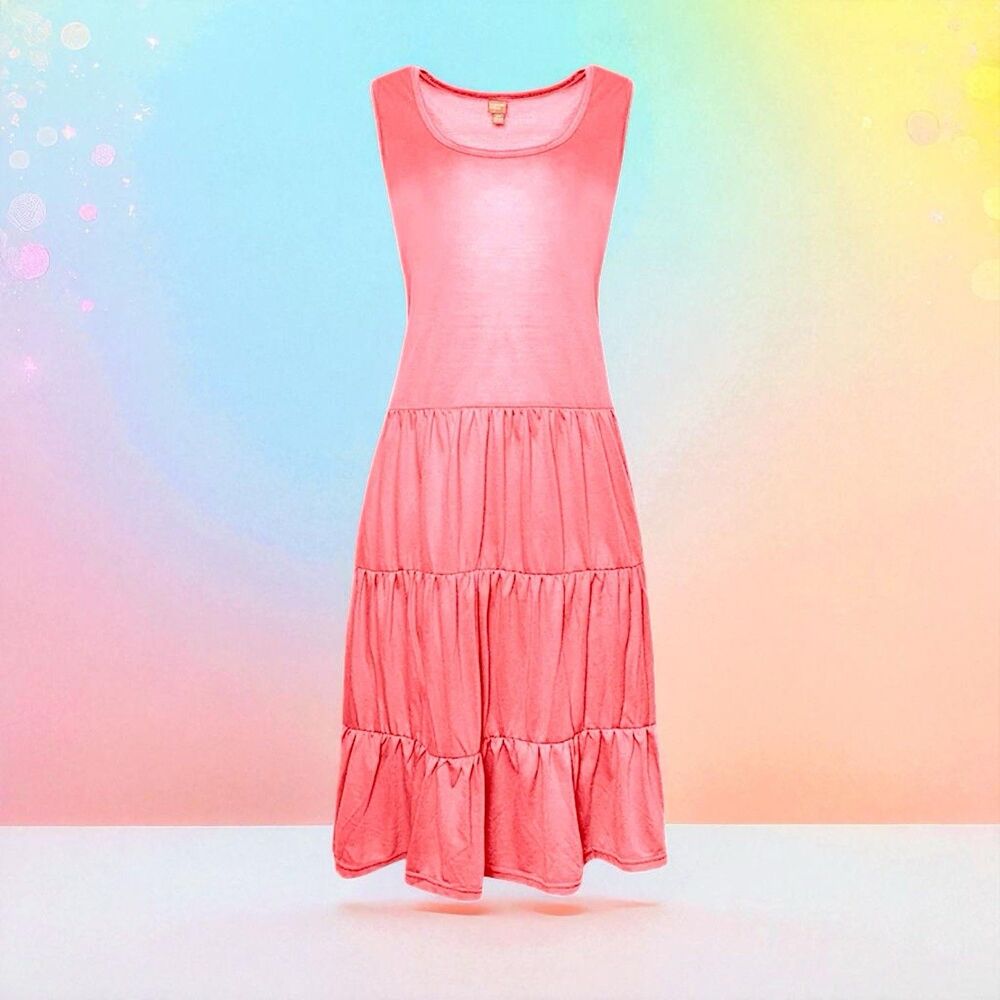 SUMMER & ROSE Tiered Ruffle Dress In Coral Size XS/S NWOT
